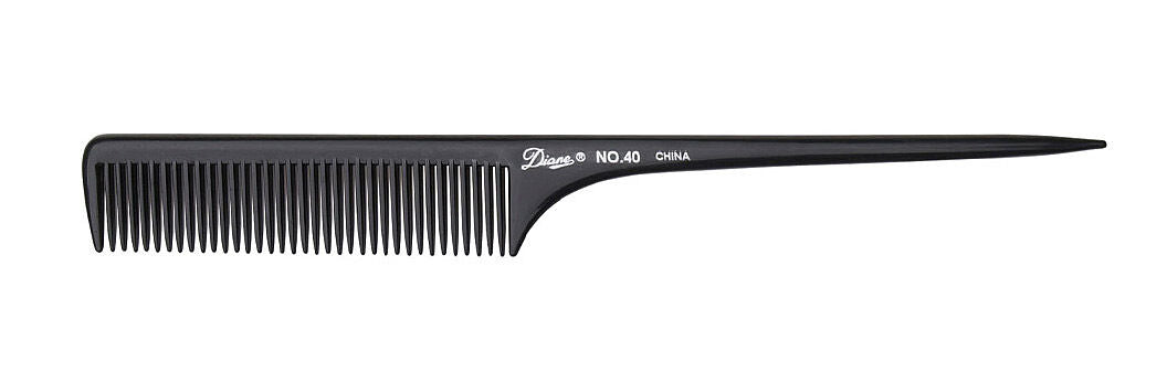 Diane 9-1/4" Thick Rat Tail Comb Black D40
