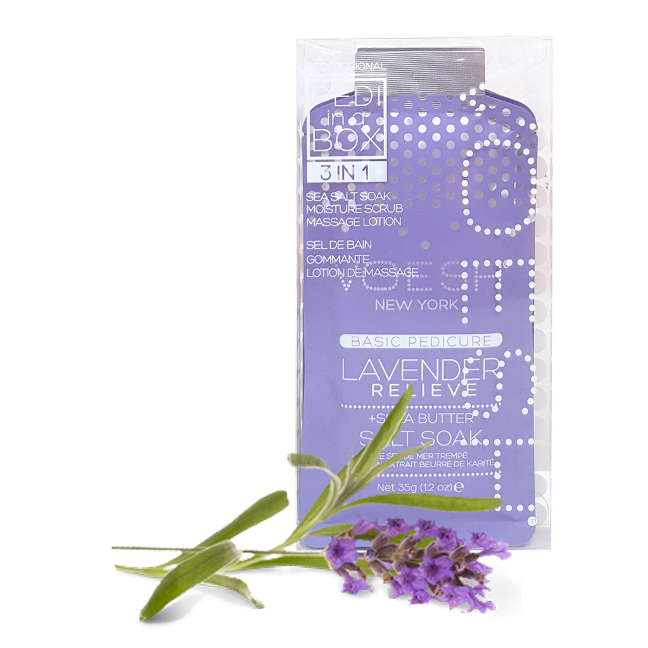 Voesh Pedi Lavender Relieve 3 Step Case 100 Pack-Beauty Zone Nail Supply