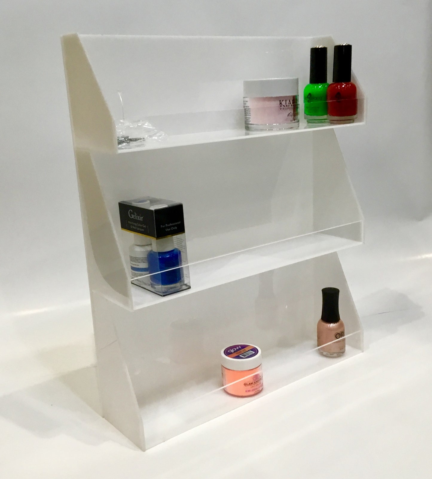 WR015 Wall Rack 3 DISPLAY WHITE PANA-Beauty Zone Nail Supply