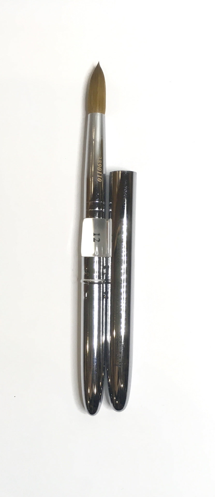 Petal kolinsky acrylic nail brush chrome w/cap size 12-Beauty Zone Nail Supply