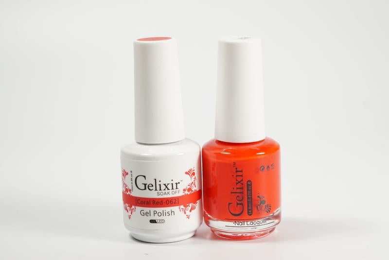Gelixir Duo Gel & Lacquer Coral Red 1 PK #062-Beauty Zone Nail Supply