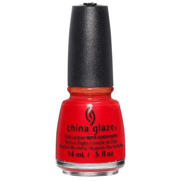 China Glaze Lacquer Hot Flash (Neon Red Creme) 0.5 oz #83541-Beauty Zone Nail Supply