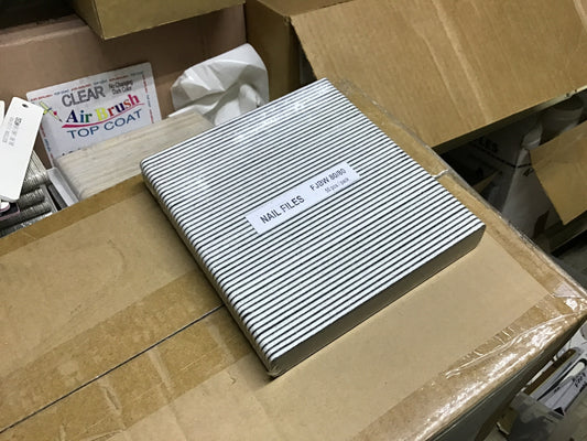 Nail File Jumbo 80/80 White Black 50 pc #F058-Beauty Zone Nail Supply