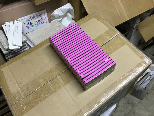 FOOT FILE 60/60 PINK/BLACK 25 PCS #F052-Beauty Zone Nail Supply