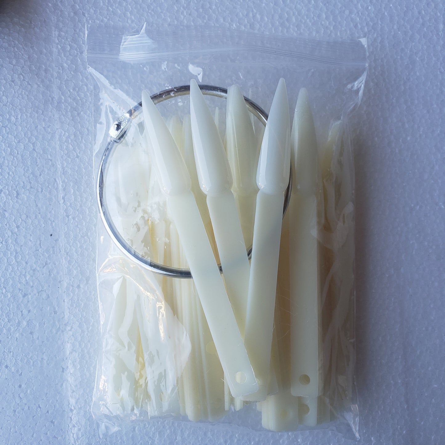 Color chart 100 tip Stiletto nail with Ring-Beauty Zone Nail Supply