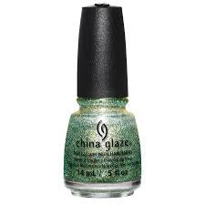 China Glaze Lacquer Holo At Ya Girl! (Green/Gold Glitter) 0.5 oz #83610-Beauty Zone Nail Supply