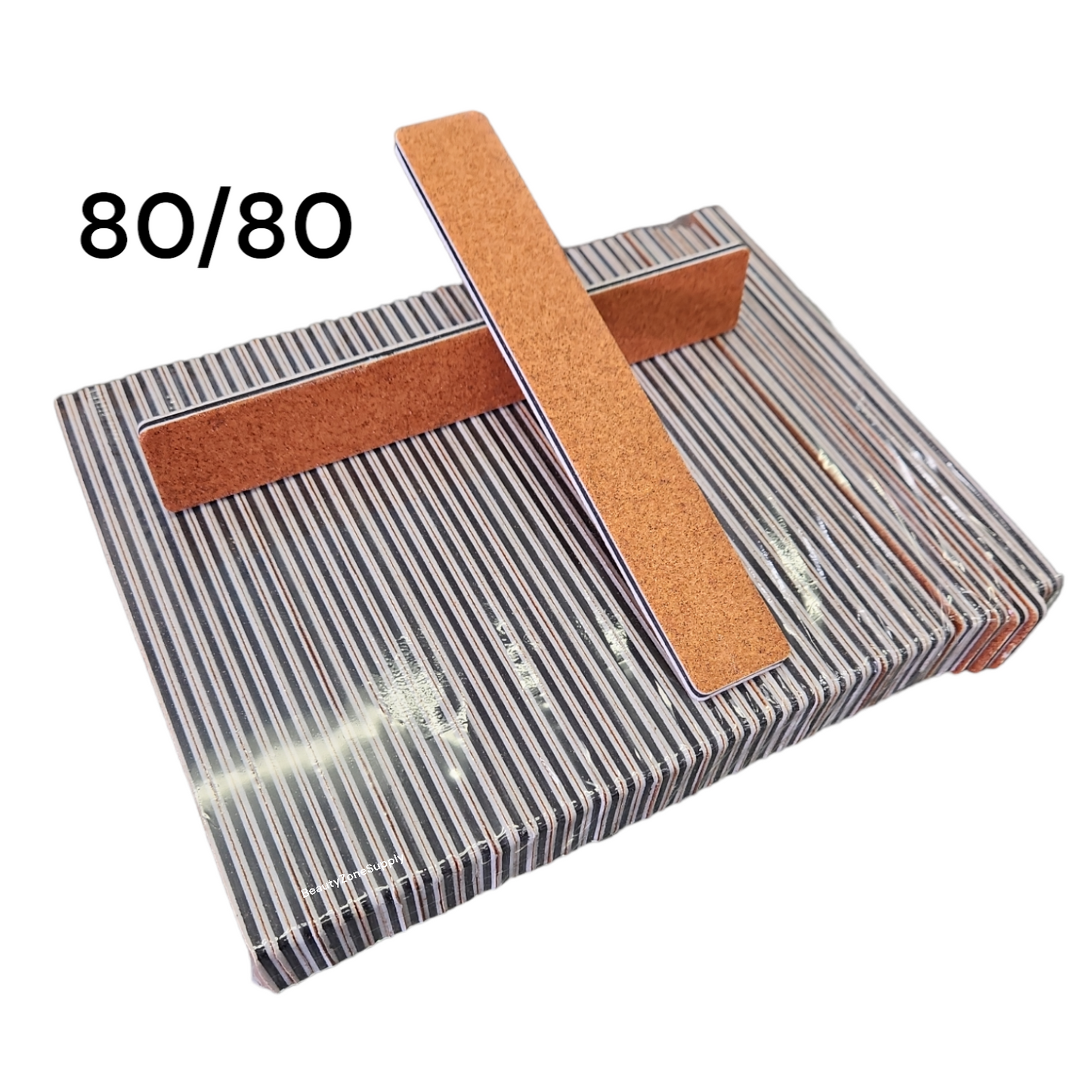 GazePlus Nail File Jumbo Brown Grit 80/80 Pack 50 pcs #F602