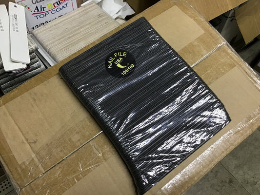 REG 100/100 BLACK/B FILE Pack #F155P-Beauty Zone Nail Supply