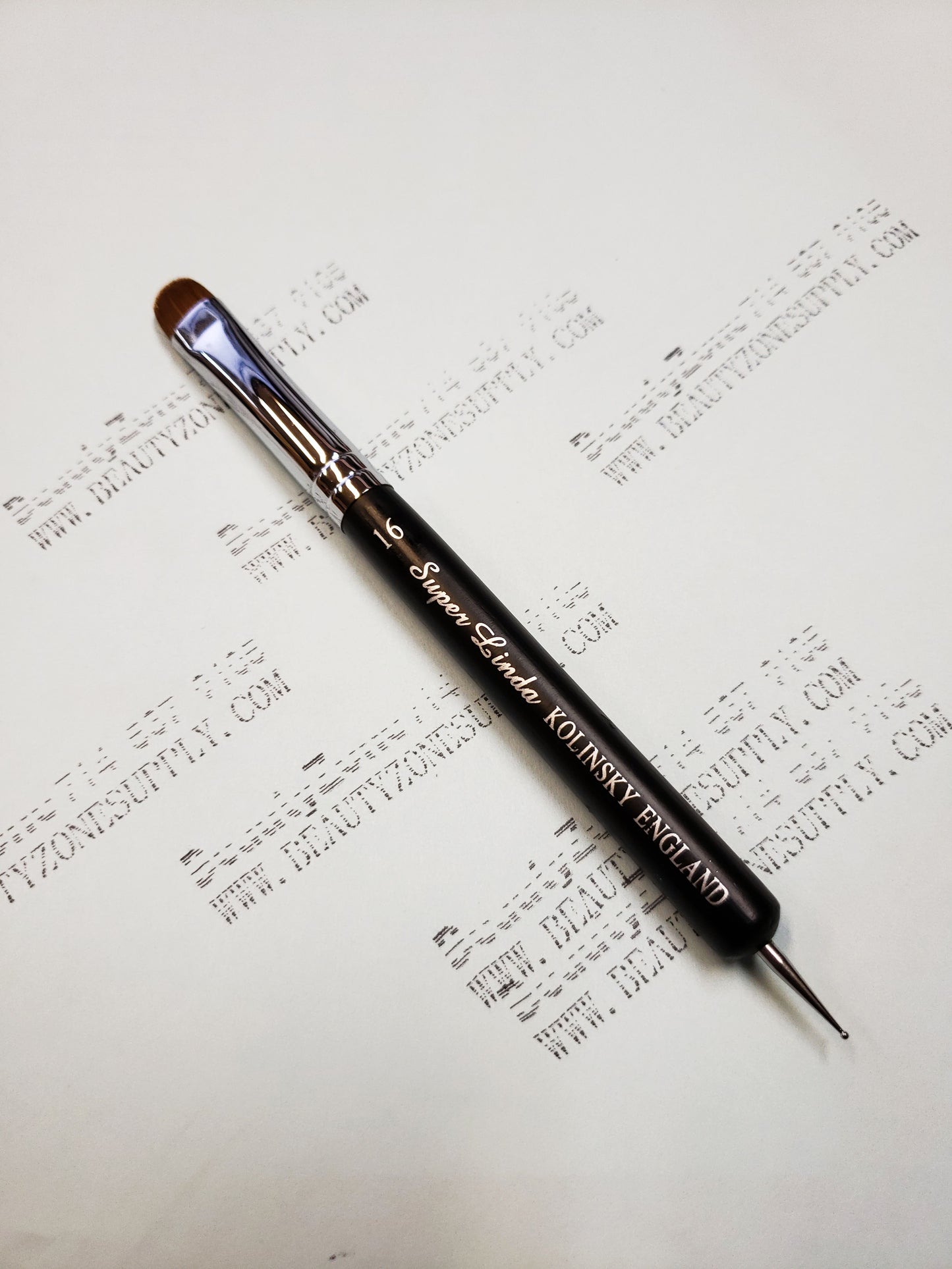 Super Linda French Brush Black With Dot Tool F#16-Beauty Zone Nail Supply