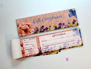 Gift certificate with number h #9552-h-Beauty Zone Nail Supply