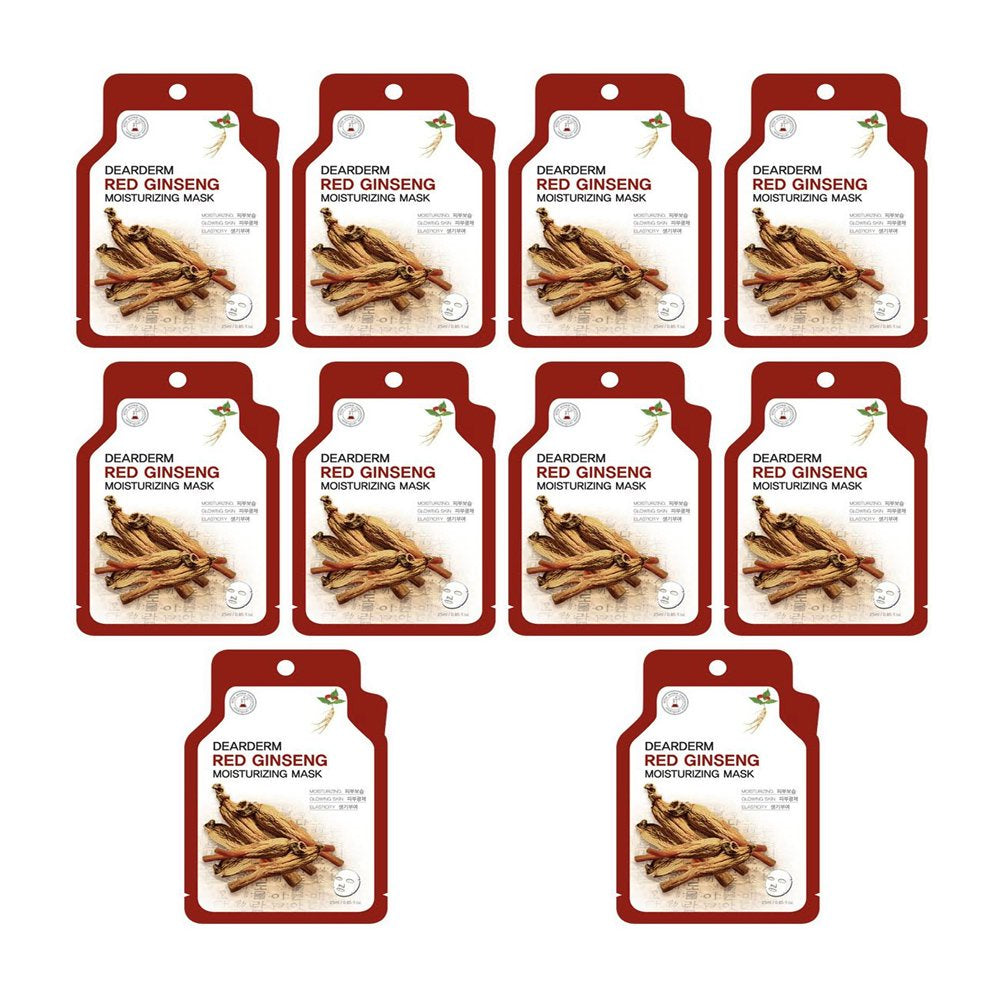 Dearderm Red Ginseng Moisturizing Mask (10 Pieces)-Beauty Zone Nail Supply