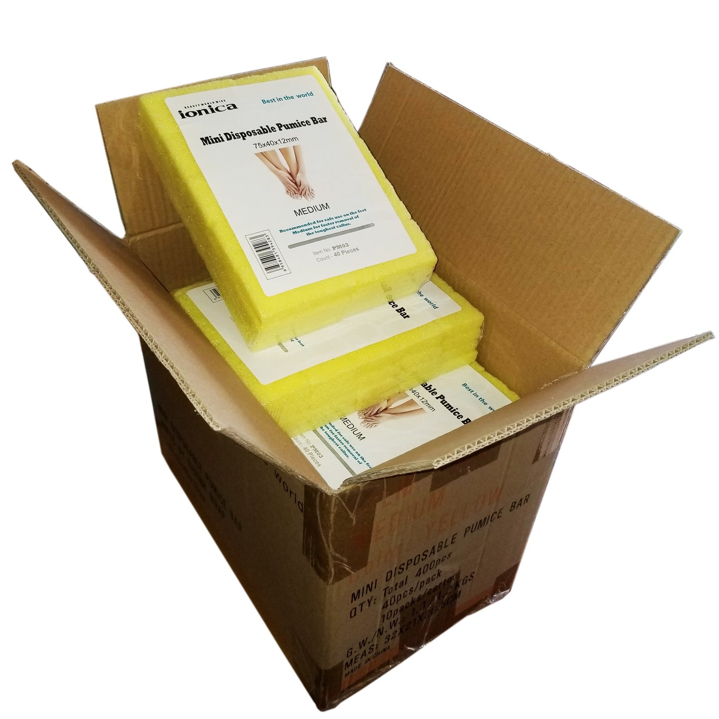 Ionica pumice yellow 400 pc medium #pk1-m-Beauty Zone Nail Supply