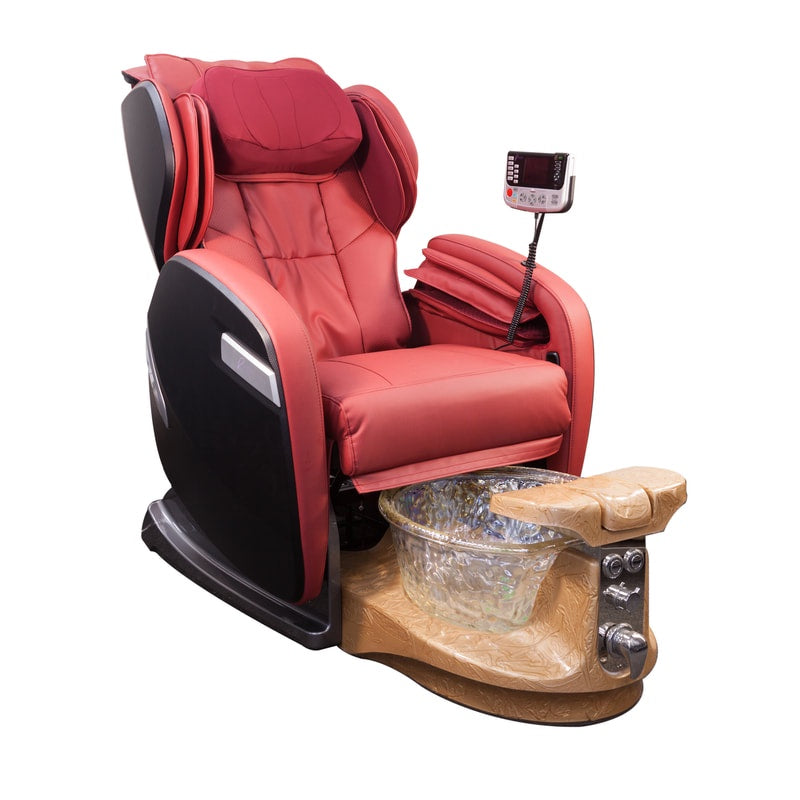 Fiori 9000 - Red with Crystal Bowl and Satin Cappuccino Base-Beauty Zone Nail Supply