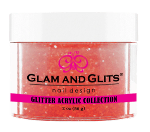 Glam & Glits Glitter Acrylic Powder (Glitter) 2 oz Electric Orange - GAC38-Beauty Zone Nail Supply