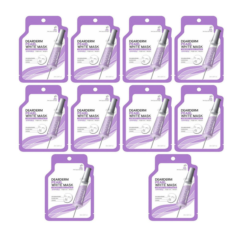 Dearderm Pearl White Full Facial Mask (10pcs)-Beauty Zone Nail Supply