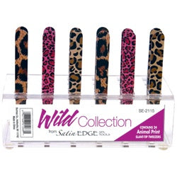 BURMAX Animal Print Slant Tip Tweezer-Beauty Zone Nail Supply