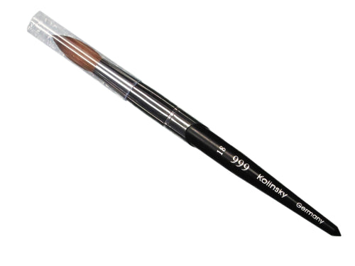 999 kolinsky acrylic nail brush black titanium size 18 - BeautyzoneNailSupply