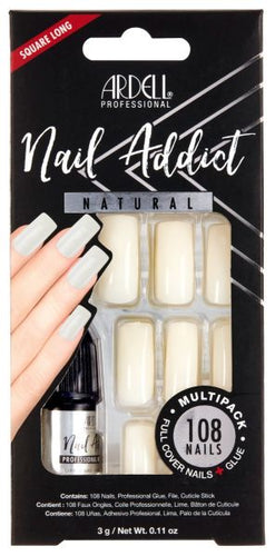 Ardell Nail Addict Natural Square Long Multipack #62499