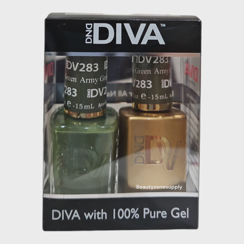 DND Diva Duo Gel & Lacquer 283 Army Green