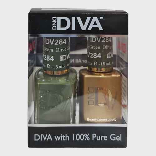 DND Diva Duo Gel & Lacquer 283 Olive Green