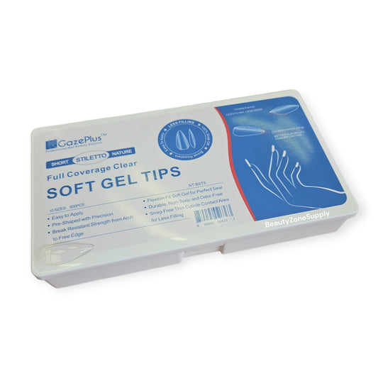 GazePlus Gel x Tips Clear Stiletto Nature 12 size 600 pcs