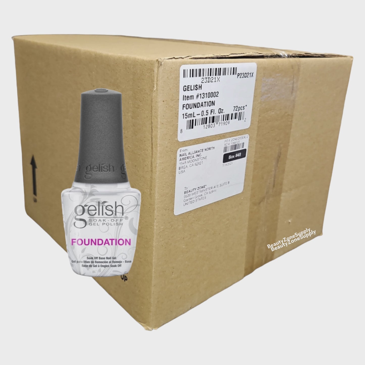 Gelish Soak off Base Coat Foundation 0.5 oz Case 72 bottle Free Shipp!!!