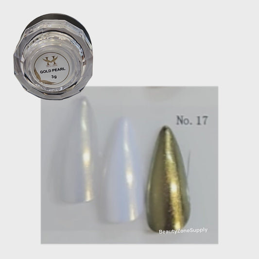 Hang New Chrome Effects Powder Gold Pearl Jar #17 - BeautyzoneNailSupply