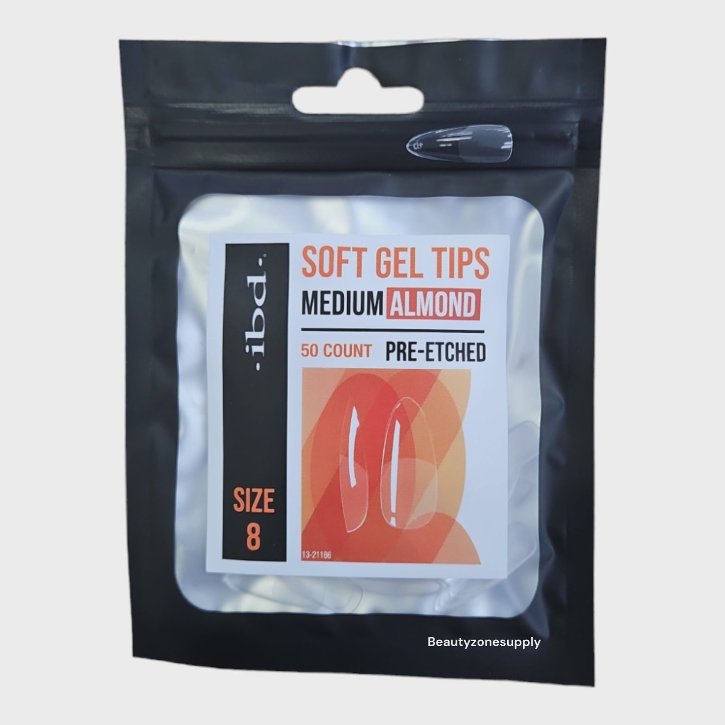 Ibd Clear Soft Gel Tips Almond Medium Refill Size 8 #37460