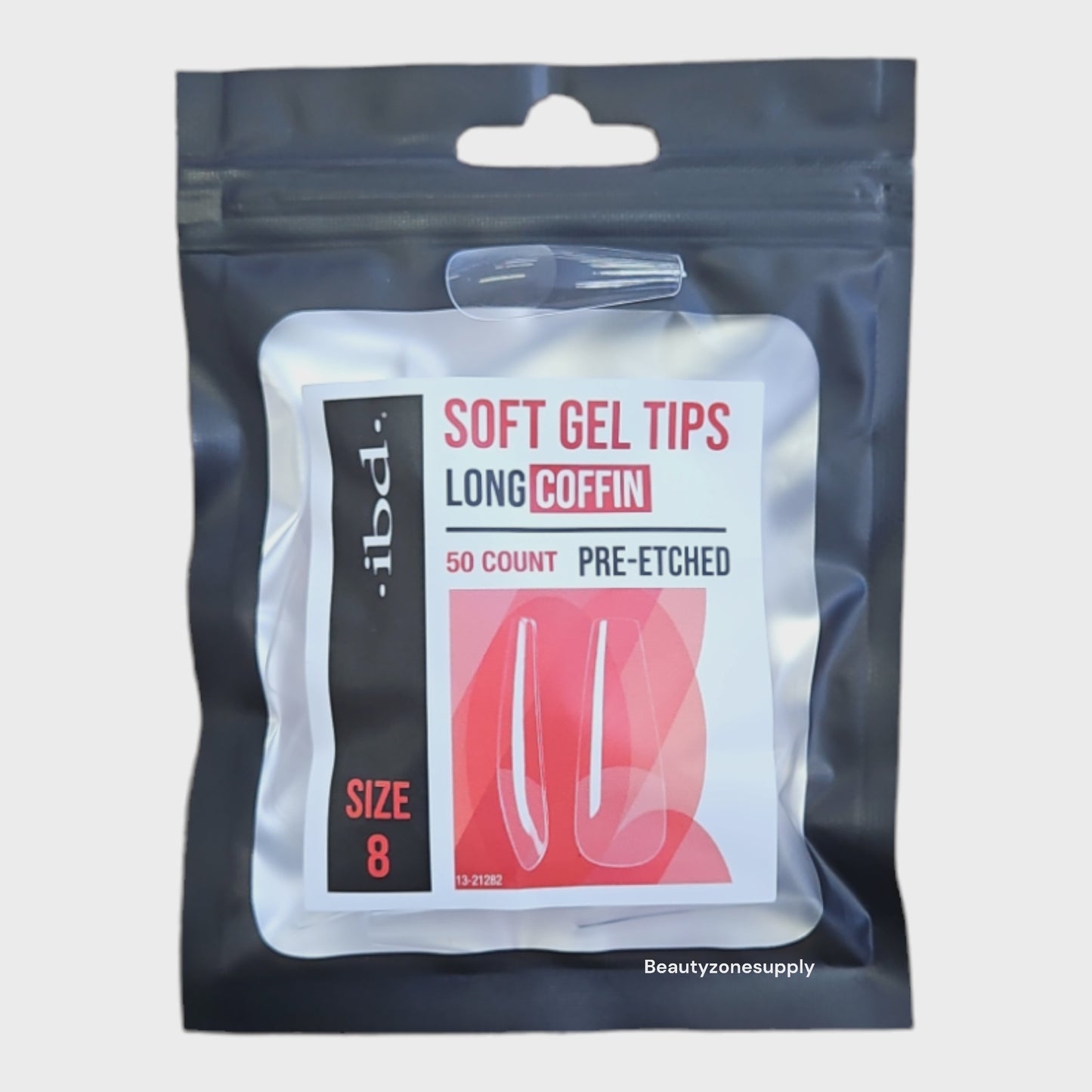 Ibd Clear Soft Gel Tips Coffin Long Refill Size 8 #37476