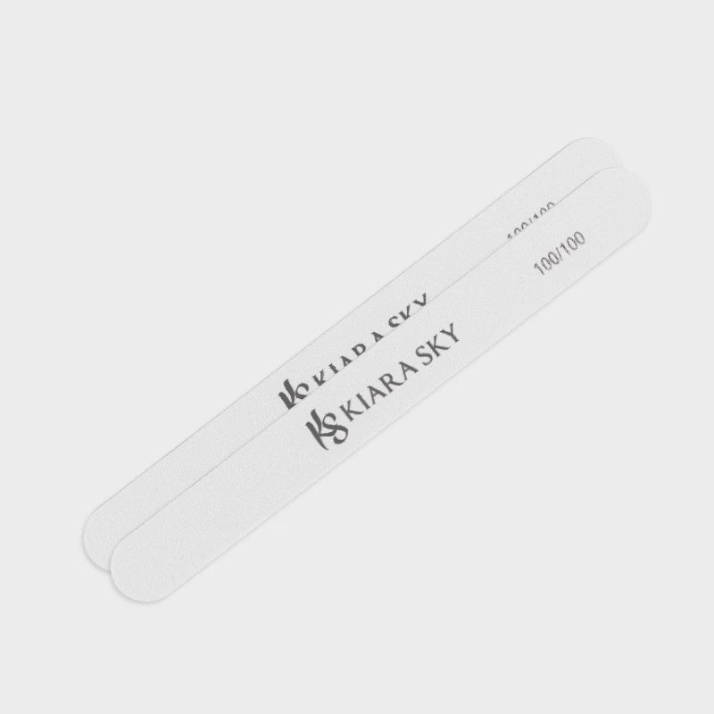 Kiara Sky Nail File Straight White Reg 100/100- 2 Pcs