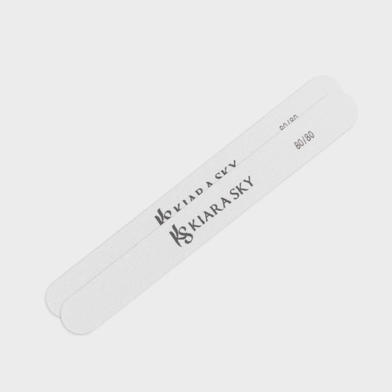 Kiara Sky Nail File Straight White Reg 80/80- 2 Pcs