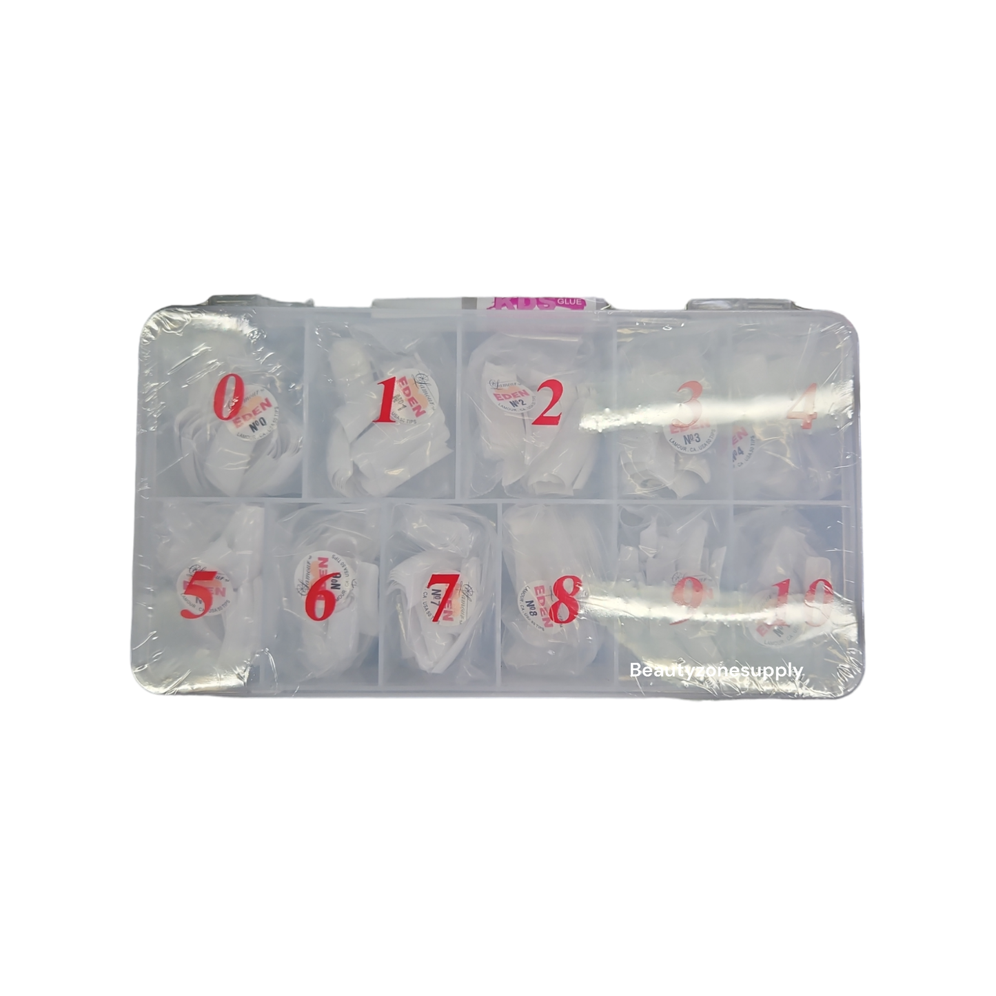 Lamour Eden White Tip 0 to 10 (tip box 550 tips) with KDS Glue Stick