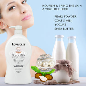 Lover's Care Goat's Milk Shower Cream Pearl Powder 1200 mL. 40.7 oz 230US