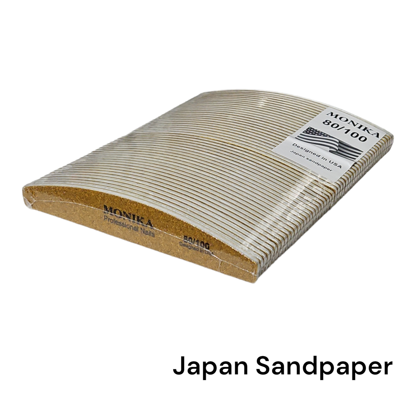 Monika Nail File Half Mood 80/100 Gold 50 pc #MF17