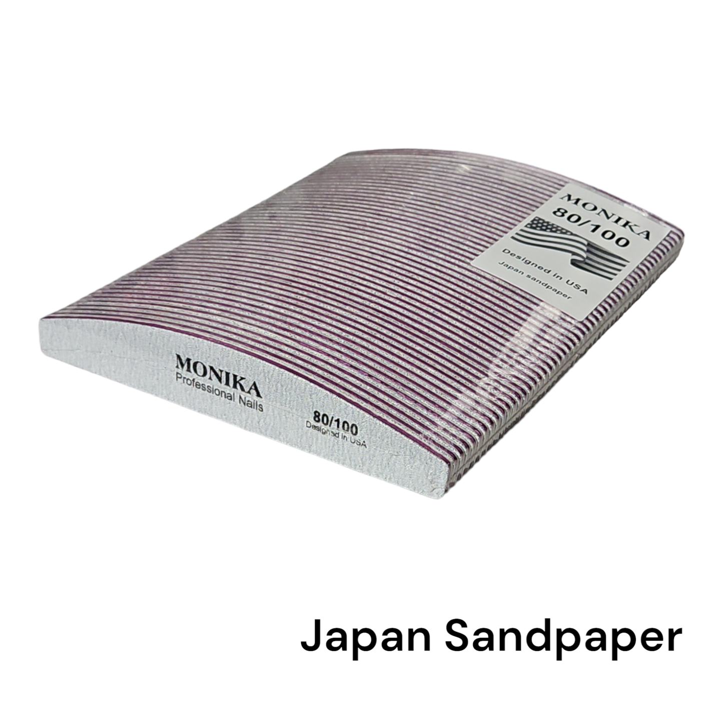 Monika Nail File Half Moon 80/100 Zebra 50 pc #MF07