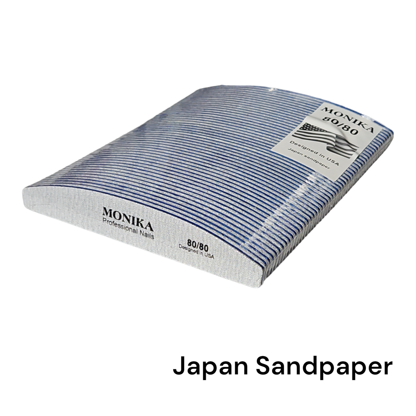 Monika Nail File Half Moon 80/80 Zebra 50 pc #MF06