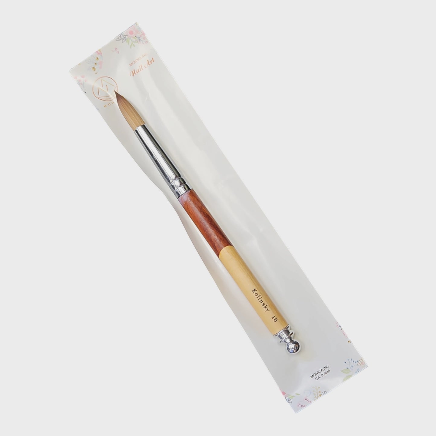Monika acrylic nail brush Wood handle kolinsky size 16