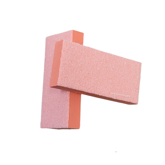 Red Slim Nail Buffer Orange White Grit 80/100 500 pc #R46