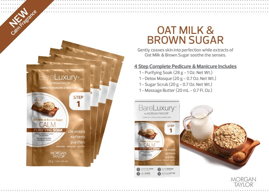 Bare Luxury Pedi 4 In 1 Pack Energy Oat Milk and Brown Sugar Case 48 #3623006