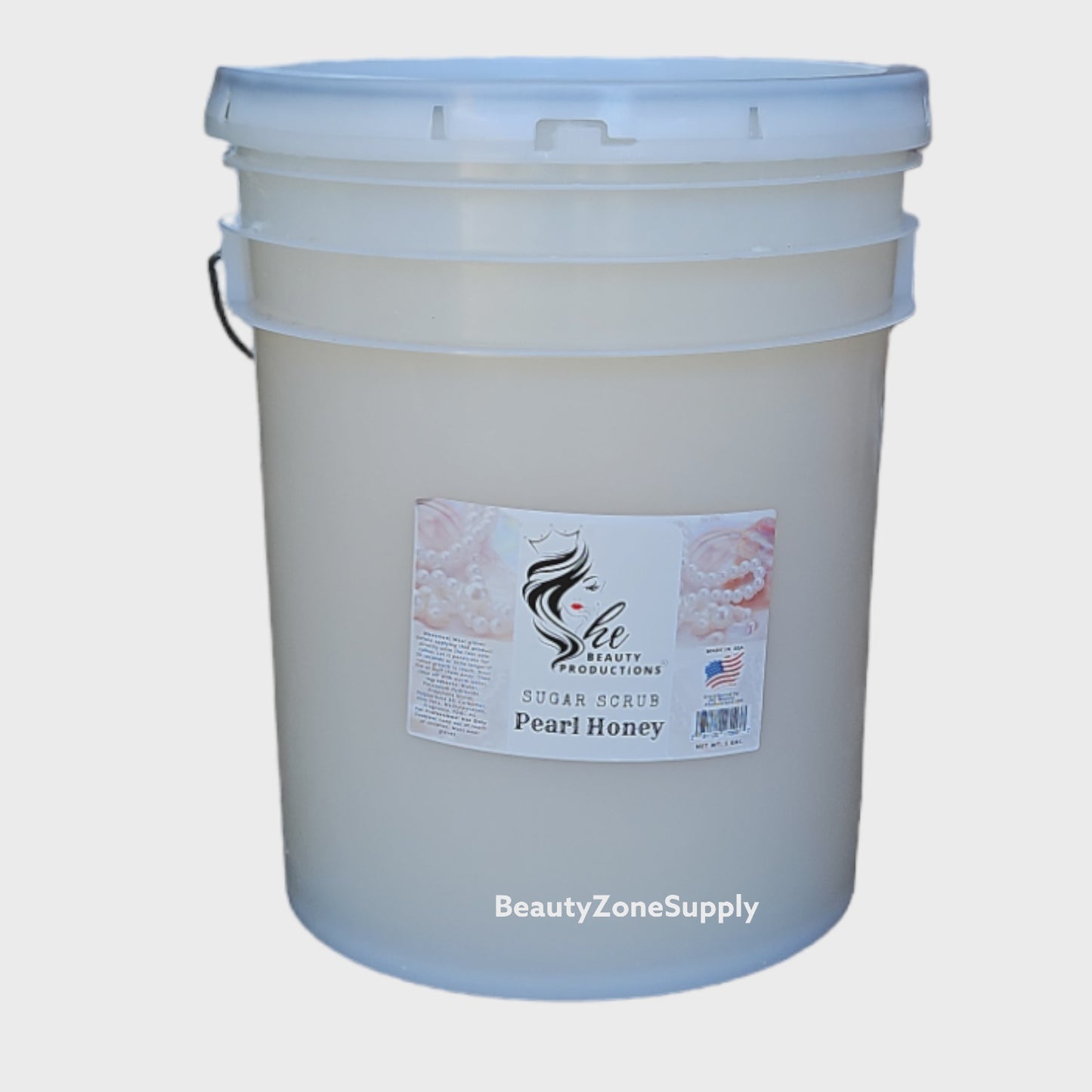 She Nail Salon Sugar Scrub Pearl honey 5 Gallon pail