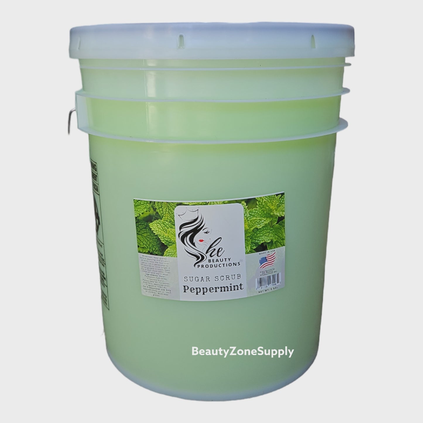 She Nail Salon Sugar Scrub Peppermint 5 Gallon pail
