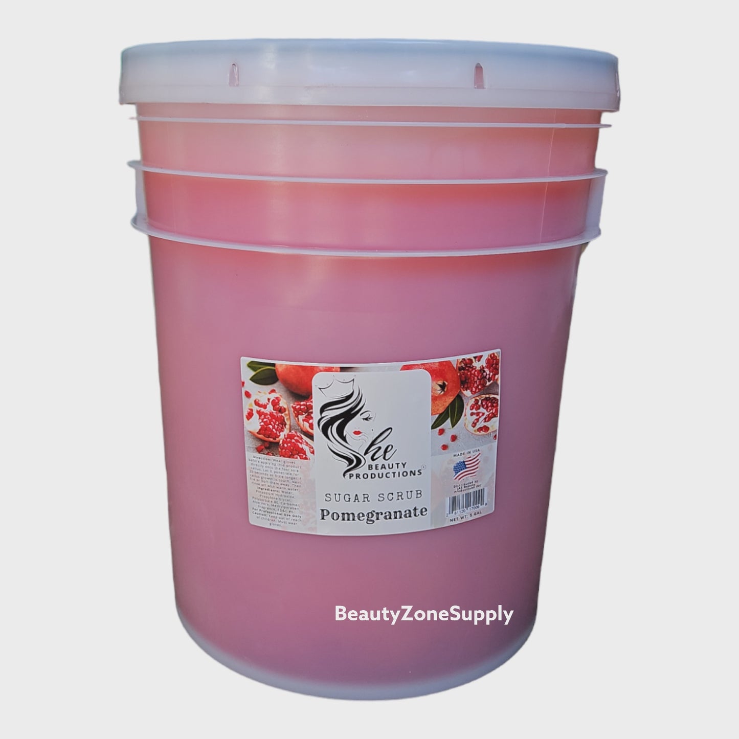She Nail Salon Sugar Scrub Pomegranate 5 Gallon pail