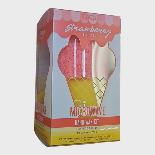 GiGi Microwave Hard Wax Kit Strawberry Scented 8oz