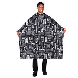 Vintage Styling Cloth Barber Cape BD188SBK-Beauty Zone Nail Supply