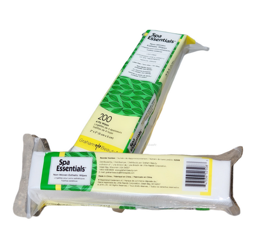 Graham Spa Essentials 2x2 Non-Woven Esthetic Make-Up Wipes 200 ct / Bag #52508
