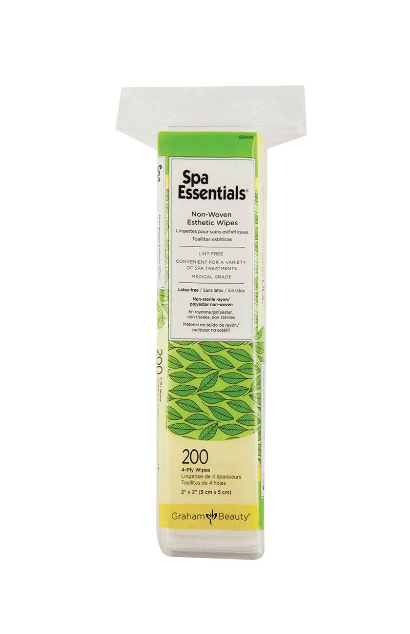 Graham Spa Essentials 2x2 Non-Woven Esthetic Make-Up Wipes 200 ct / Bag #52508