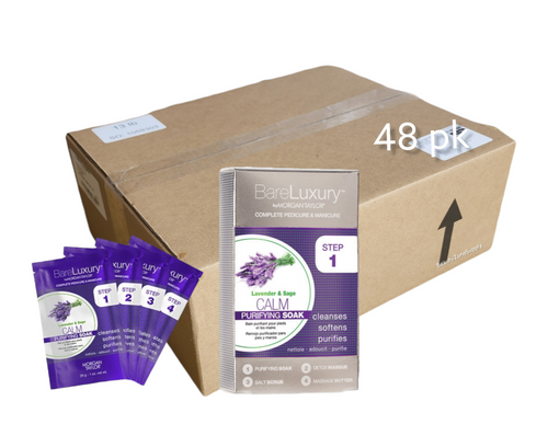 Bare Luxury Pedi 4 In1 Pack Calm Lavender Sage Case 48 Pack #51316