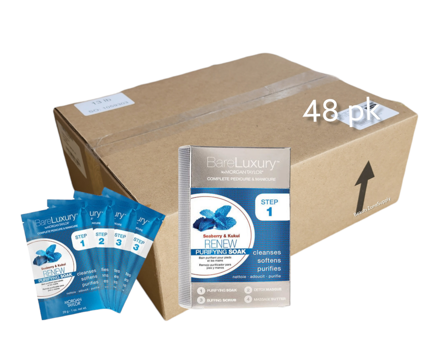 Bare Luxury Pedi 4 In1 Pack Renew Seaberry & Kukui Case 48 Pack #51317