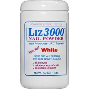 LIZ 3000 POWDER WHITE 1.5 LBS #38-Beauty Zone Nail Supply