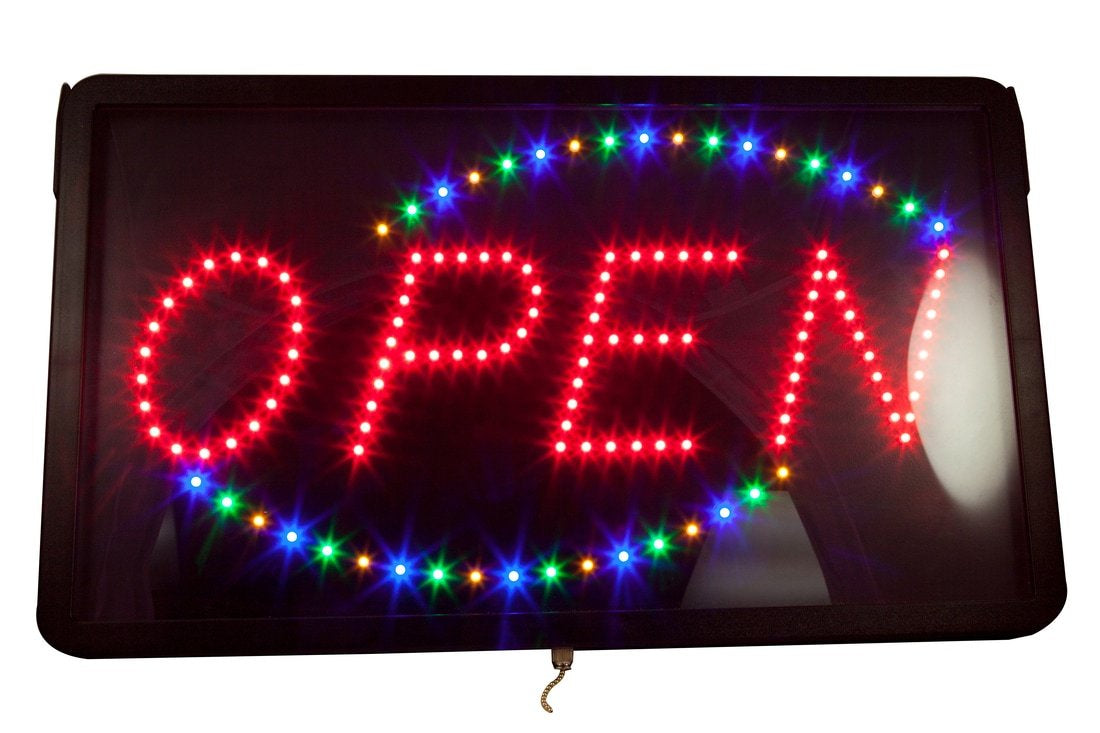 LED OPEN SIGN WITH OVAL #LED2 - BeautyzoneNailSupply